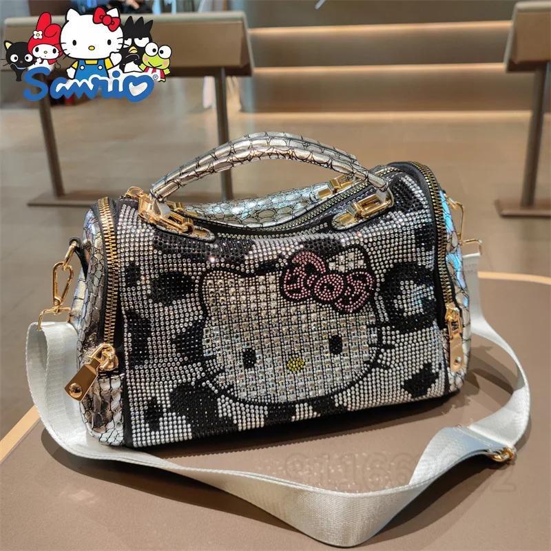 Tas Tangan Berlian Wanita Baru Hello Kitty Tas Bahu Berlian Wanita Modis Tas Wanita Kartun Kapasitas Besar Kualitas Tinggi