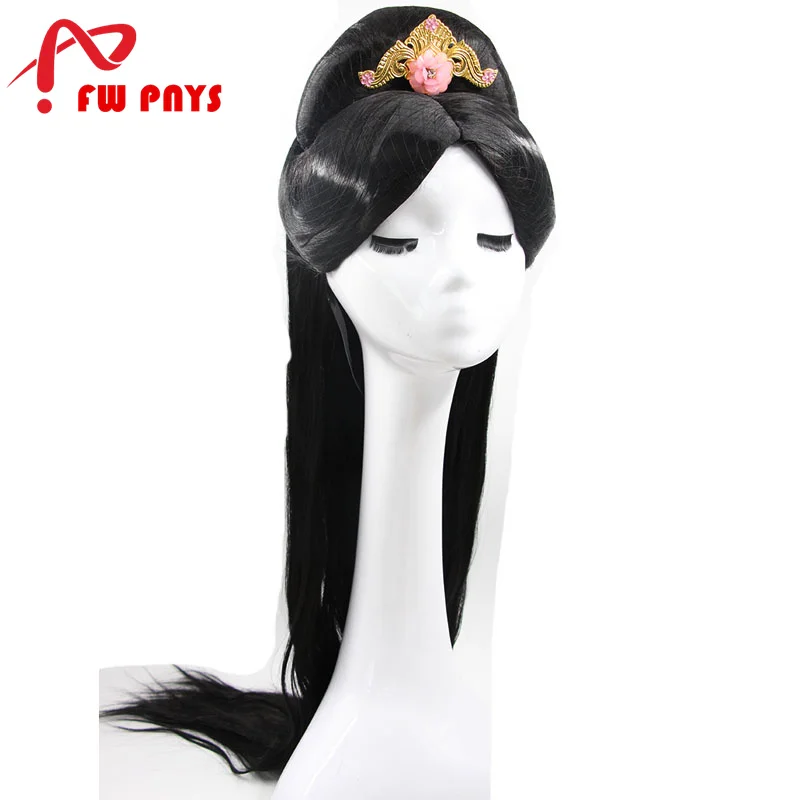Black Royal Princess Queen Hair Products Chinese Han Tang Dynasty Female Fairy Dress Up Masquerade Cosplay