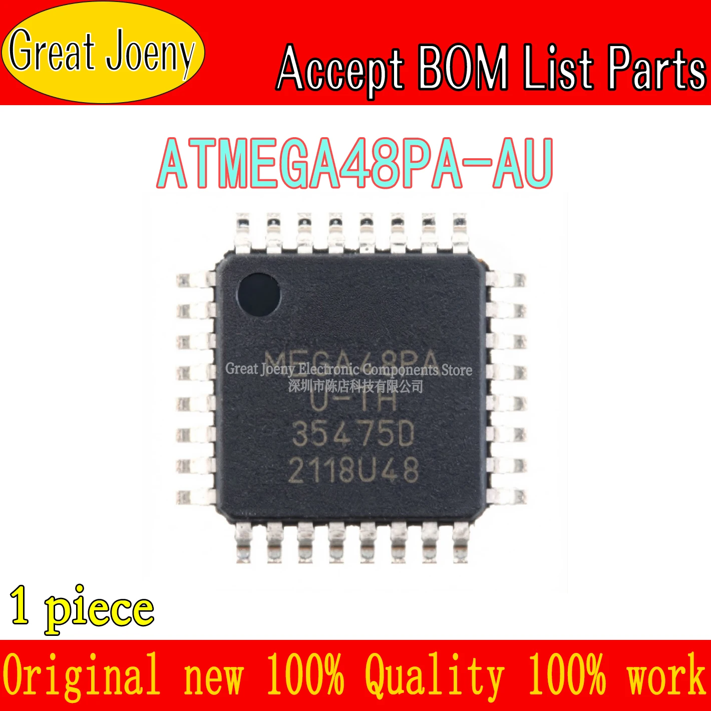 100% New ATMEGA48PA ATMEGA48PA-AU IC MCU Chipset TQFP-32 Bulk Best Price Plastic Casing