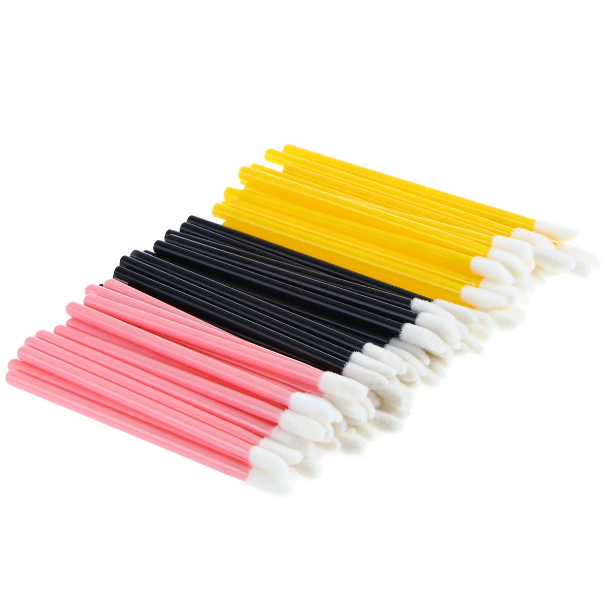 

300pcs Lipstick Brushes Disposable Lip Brush Applicator Flocked Sponge Head Plastic Handle Makeup Tool Kit Portable