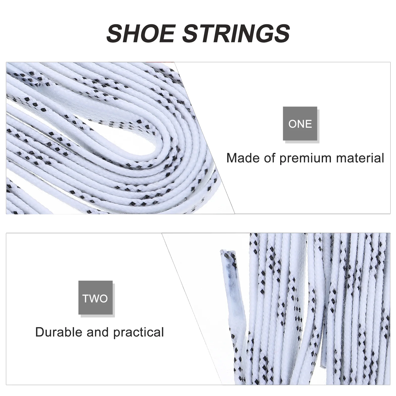 

1Pair Anti-Freezing Hockey Shoelaces White 96 Inch Durable Waxed Skate Laces for Sports Skiing Shoelaces Shoe Ties