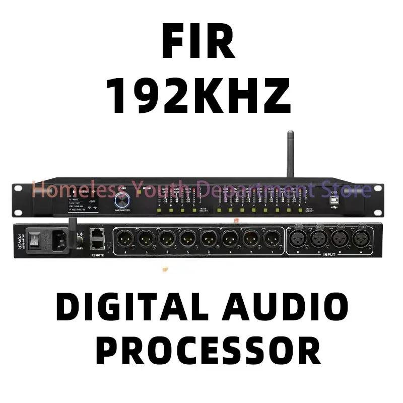 TR48 Fir 192kHz Professional Digital Audio Processor 4-In 8-Out Speaker Audio Matrix Signal Processor DSP Level Performance