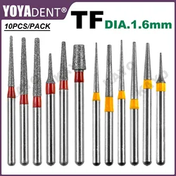 TF Type Dental Burs Diamond Burs Dentistry Strawberries Fine/Extra Fine for High Speed Handpiece FG Dia.1.6mm10pcs/Pack