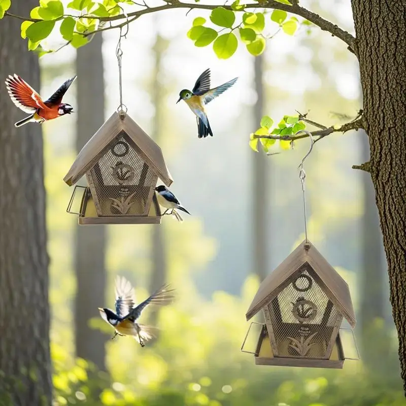 

Bird Feeders Squirrel Proof Bird Feeder Squirrel Guard Weather-Resistant Finch Feeding Station For Window Balcony Garden Patio