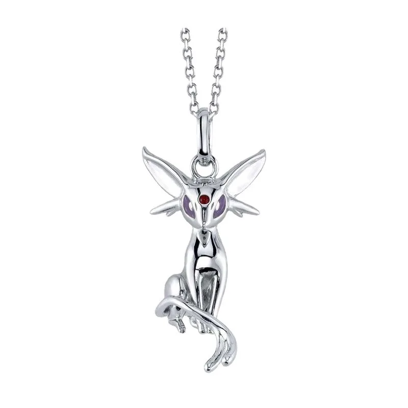 Cartoon Necklace Pendants Espeon 3D Figure Toys Fashionable Couple Accessories Lucky Fashion Jewelry Kids Women Birthday Gift