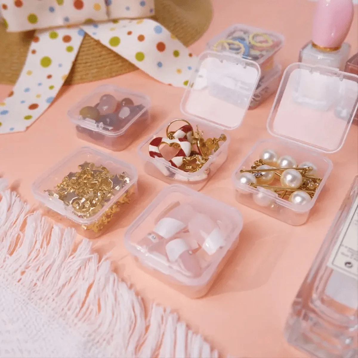 Transparenter Kunststofflagerbox Für Perlenaufreihungen DIY-Handwerks- Und Schmuckbedarf Multifunktionale Aufbewahrung Für Kleine Gegenstände Organizer Behälter Aufbewahrung Materialien Basteln Kleine Dinge Transparen – Detail 5