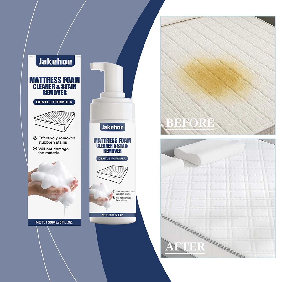 150ml Mattress Foam Cleaner Stain Remover Spray Waterless Dry Clean for Carpet Sofa Fabric Curtain Sweat Yellow Spot Urine Odor