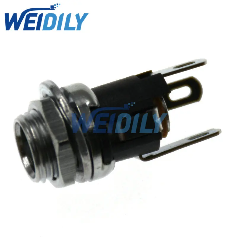 10PCS High Quality DC Plug DC-053A 5.5x2.1 5.5x2.5mm DC Socket Female With Nut 5.5*2.1mm 5.5*2.5 DC-025 DC025M Connector