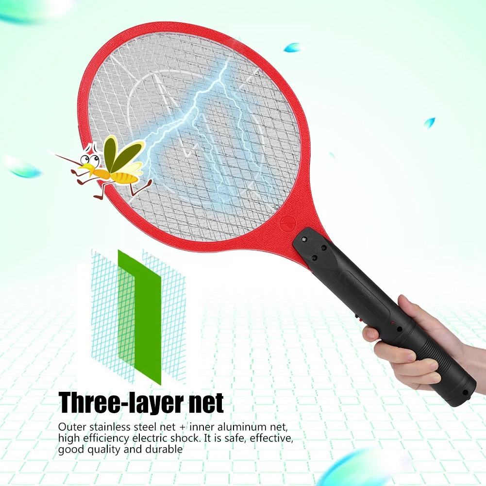 Electric Fly Swatter Electric Bug Swatter Cordless Rechargeable Electric Fly Mosquito Swatter Bug Zapper Racket Insects Killer