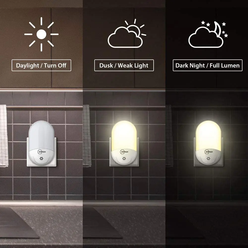 Led Night Lights, Automatic Night Light Twilight Sensor, Plug And Play Kids Night Light For Baby Room, Kitchen, Hallway