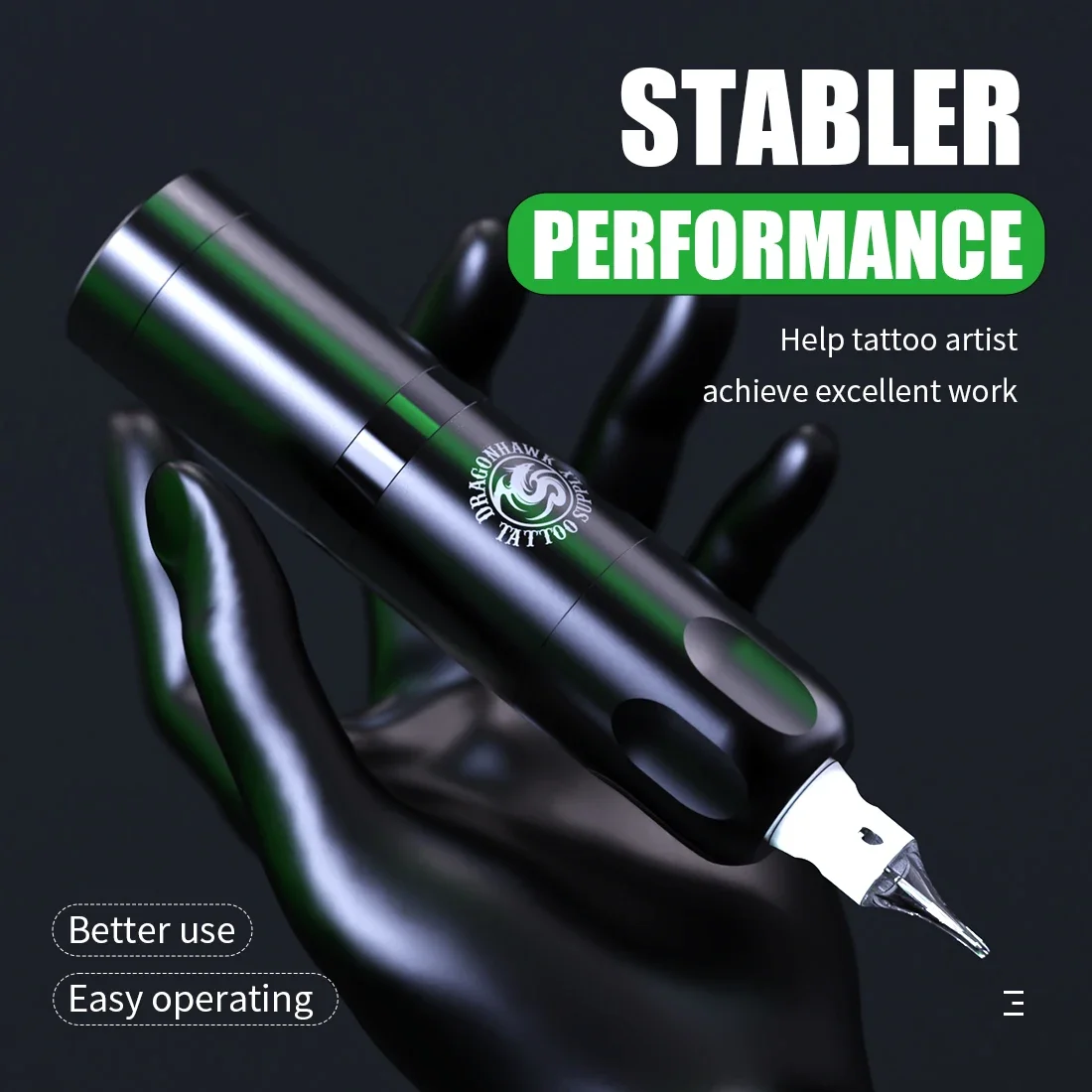 Dragonhawk X20 Wireless Cartridge Tattoo Machine High Capacity