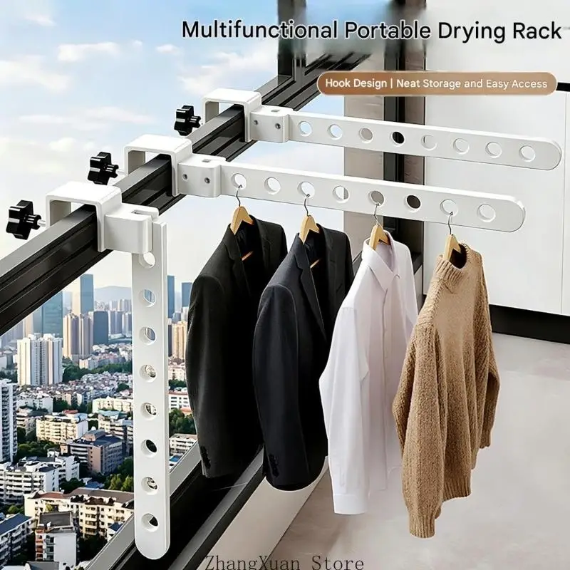 Platzsparender Wäscheständer für Balkon und Schlafsaal, 3 x – Detail 2
