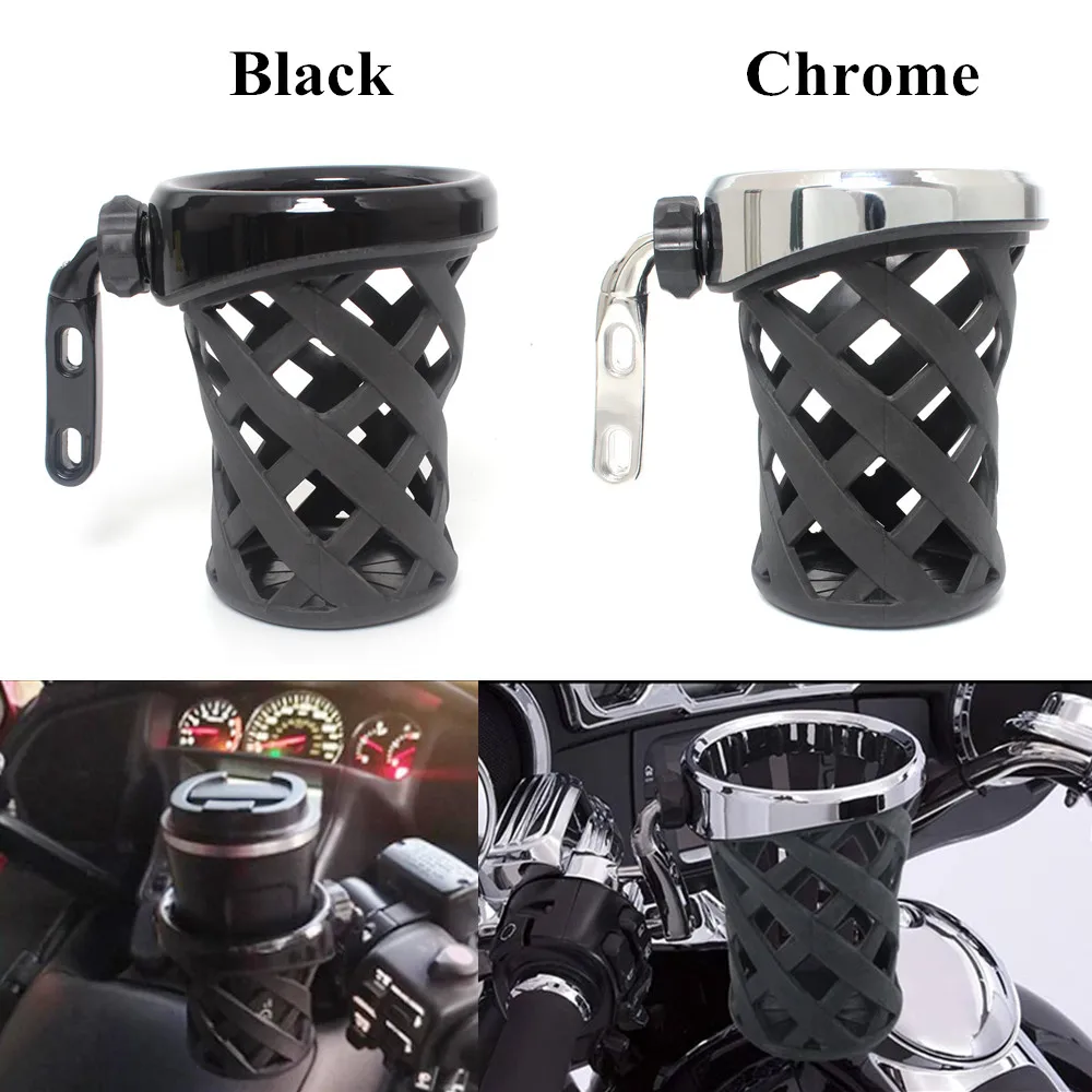 Motorcycle Handlebar Cup Holder Drink Mounted Moto Adjustable Cup Holder For Harley Touring Electra Glide Yamaha Kawasaki Indian