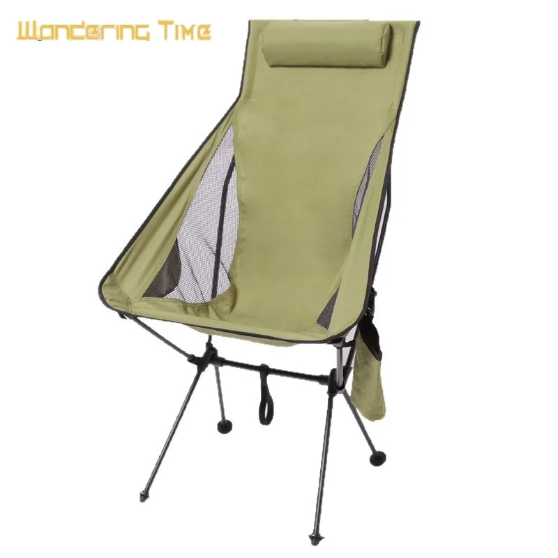 

WANDERING TIME Outdoor camping lightweight four-color folding chair, made of aluminum alloy, easy to store, beach pillow, second