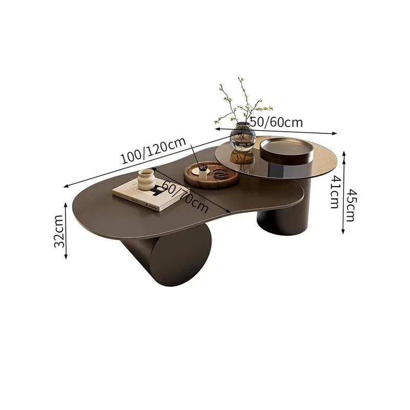 Italian Minimalist Coffee Table Oval Modern Nordic Glamour Coffee Table Beauty Trendy Table Basse Salon Living Room Furniture