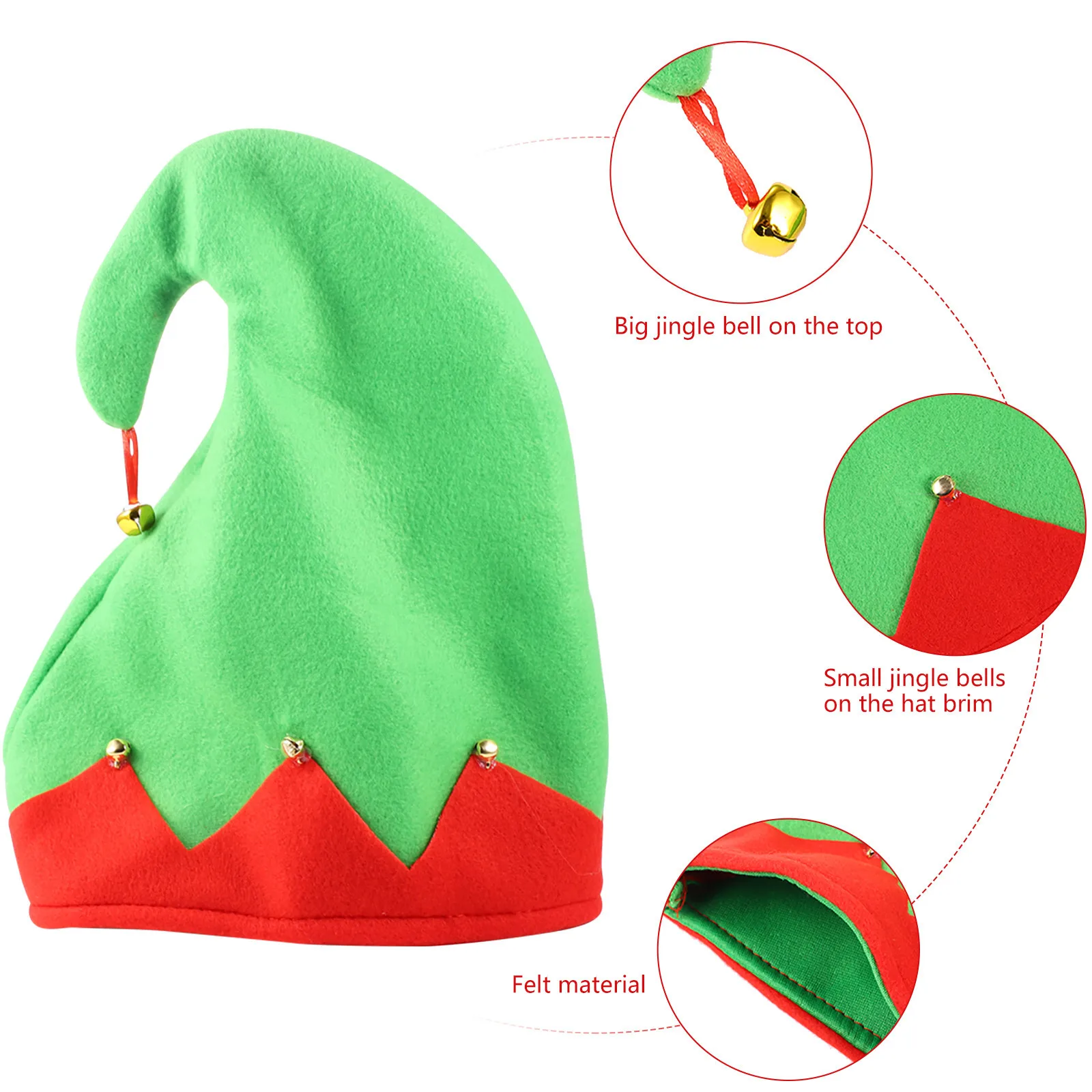 

3 Pcs Christmas Themed Hat Headwears Bell Hats Festive Lovely Headdresses Photo Props Trendy