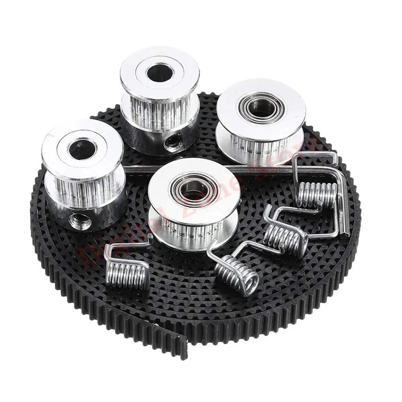 5M GT2 6mm Open Synchronous Timing Belt+ 20 Teeth Timing Pulley + Idler + Wrench +Tensioner Torsion Spring Kit 3D Printer Parts