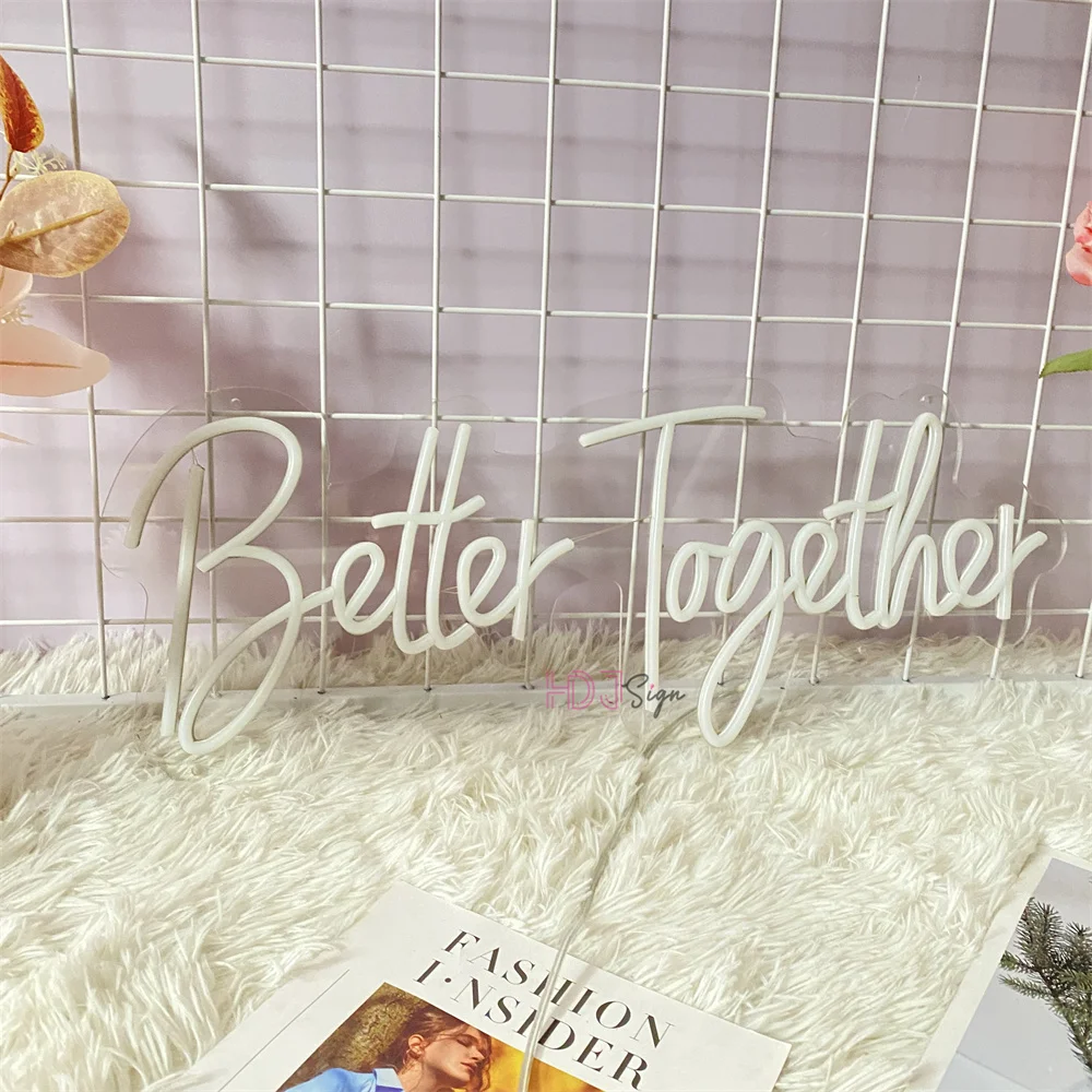 Better Together Neon Led Sign Bedroom Wedding Birthday Decoration Night Lights USB Boardsign Sign Room Wall Party Decor