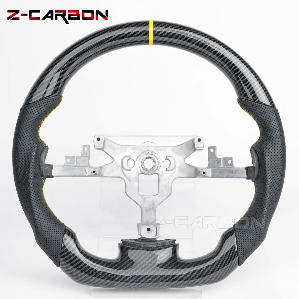 Car Carbon Fiber Steering Wheel For Chevrolet C6 2006-2013 Hydro Printed Sport Wheel Perforated Leather Steering Wheel