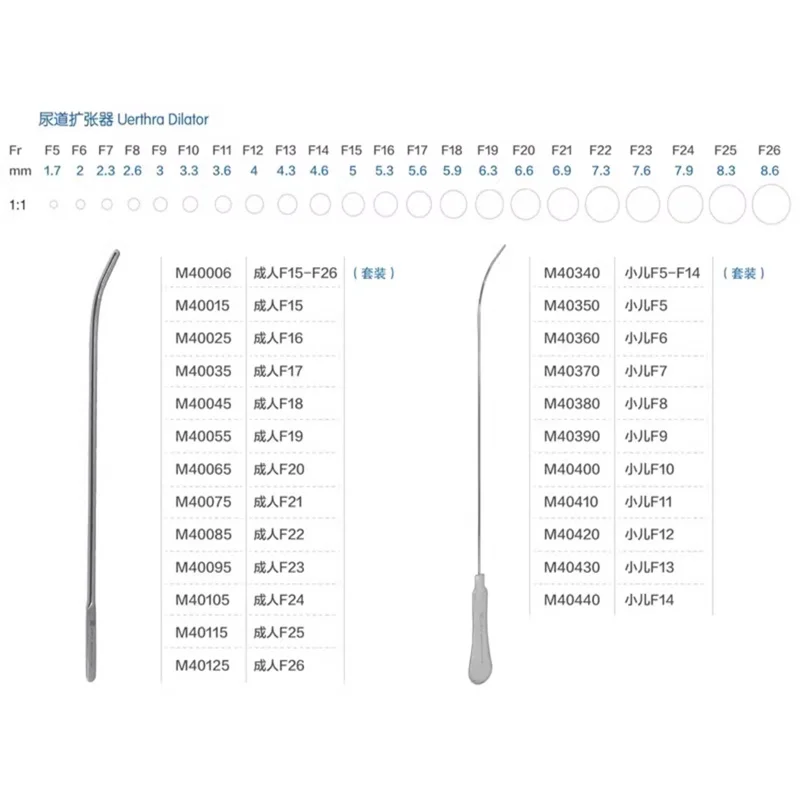 JZ Golden Bell Medical Male Adult & Child Urethral Dilator Urethral Sound Probe Stainless Steel