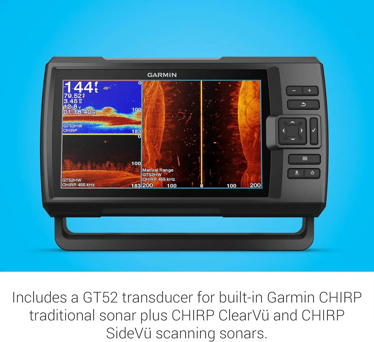 Vivid 9sv, einfach zu bedienender 5-Zoll-Farb-Fischfinder und Sonar-Geber, Vivid Scanning Sonar-Farbpaletten, 9 Zoll