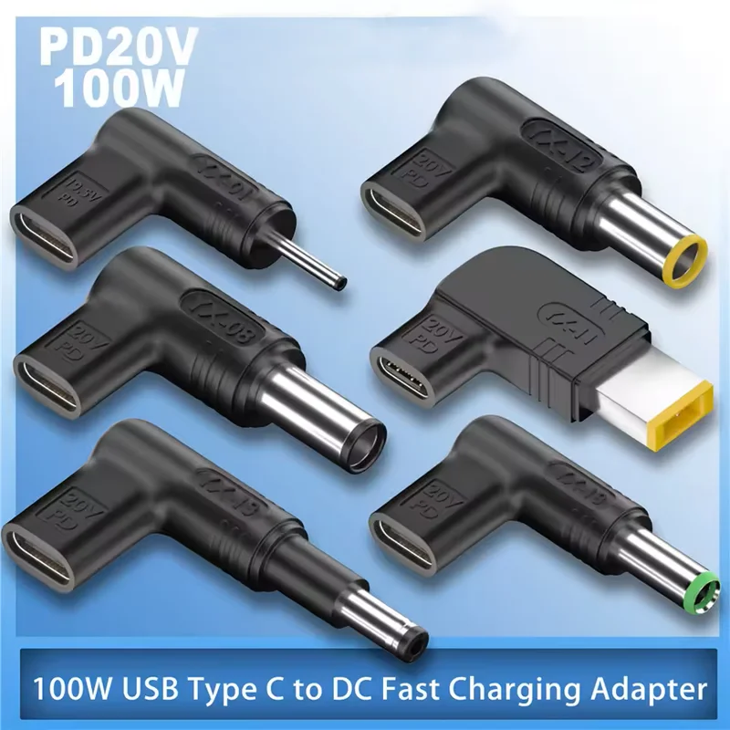 PD 20V100W Laptop Power Adapter Connector DC Plug USB Type C Female to DC Male Jack Converter for Hp Dell Asus Lenovo Notebook