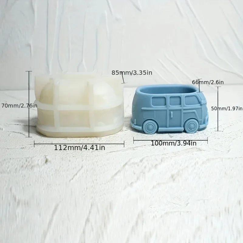christmas tree car silicone aromatherapy candle mold 3d cedar bus shape diy plaster resin making tool handmade party favor decor