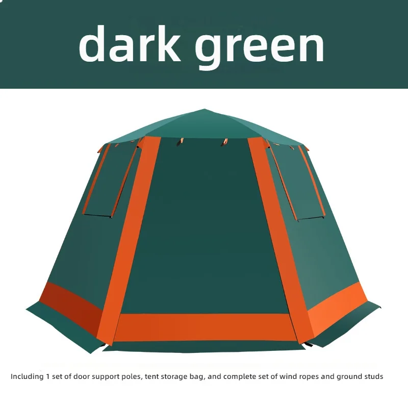 خيمة تخييم أوتوماتيكية محمولة 3-4-5 - 6-8 أشخاص، تخييم عائلي مزدوج مقاوم للمطر #6