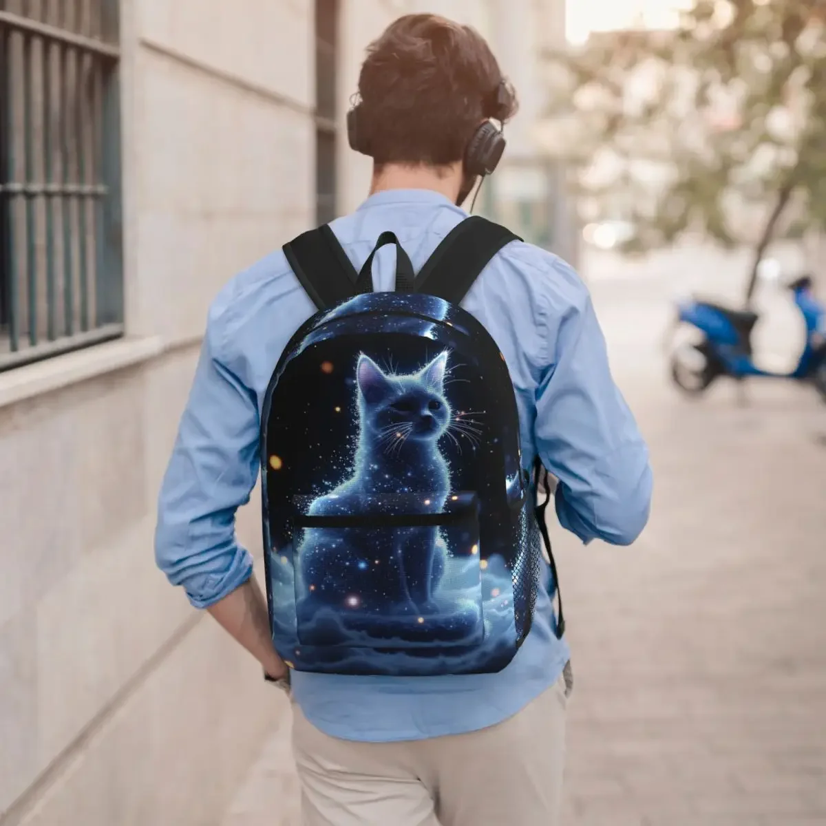 Glowing Cat Kitten Design Student Backpack School Bag Hiking Travel Daypack for Boys Girls Bookbag Shoulder Bags