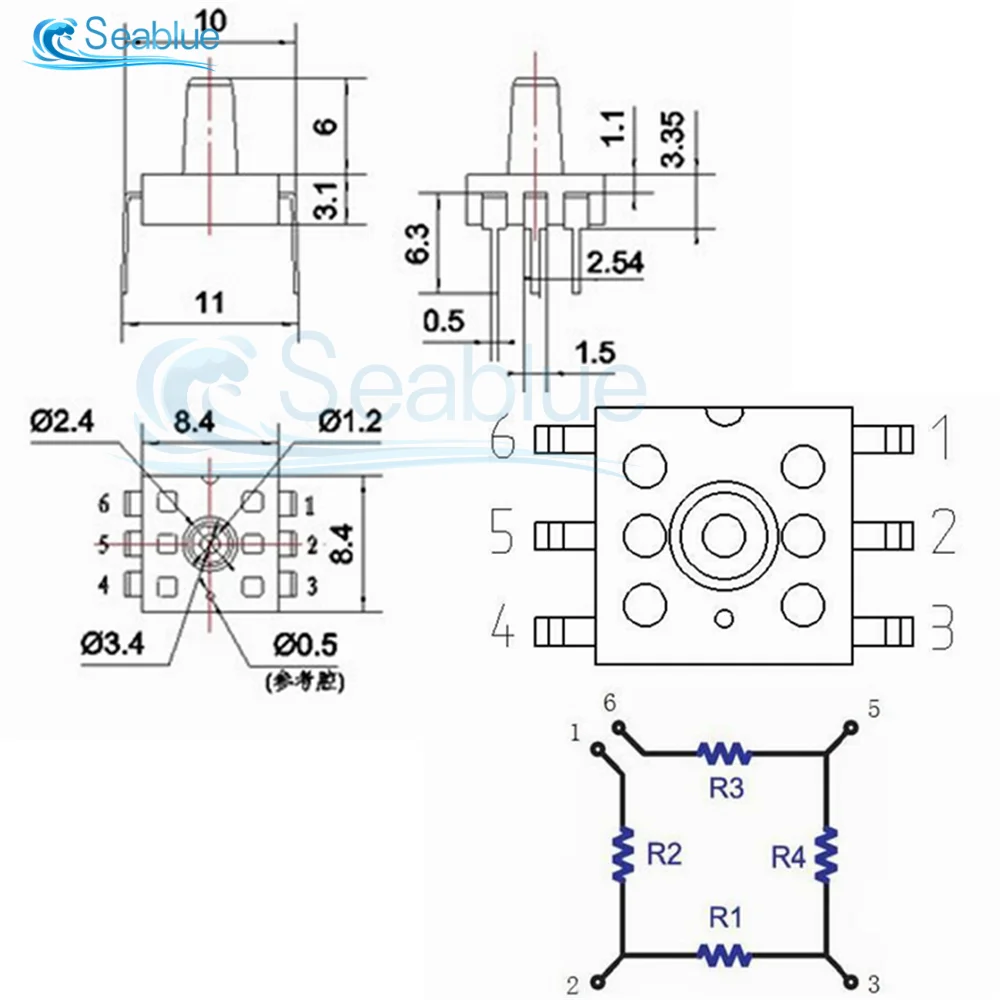 5 pz MPS20N0040D-D 0-40kPa sensore di pressione manometro pressione sanguigna Monitor pressione pneumatici DIP-6 modulo sensore di pressione per