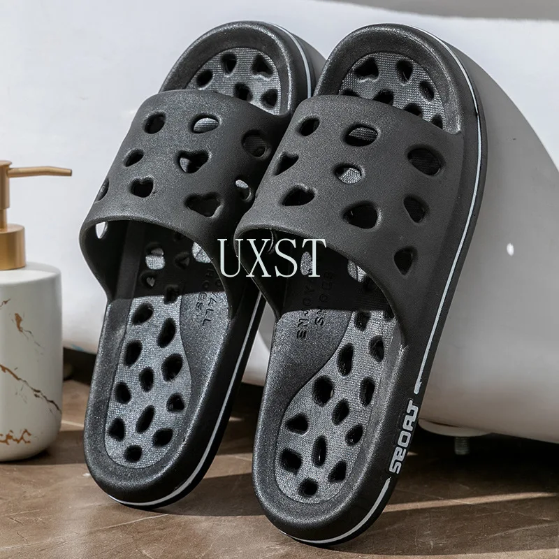 شباشب صيفية للرجال والنساء غير قابلة للانزلاق، صنادل حمام سريعة الجفاف، مقاس كبير، نعل سميك مجوف #4