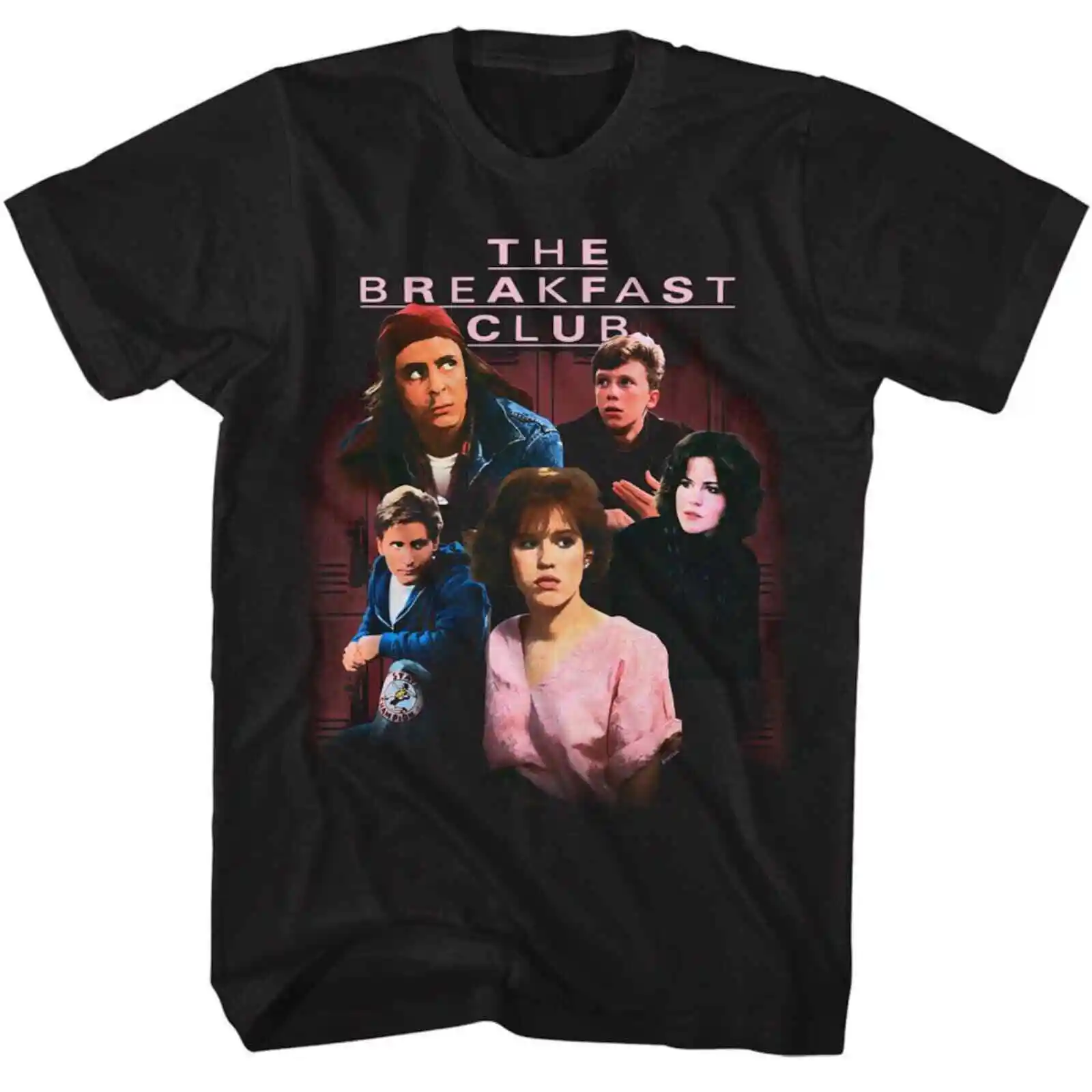 

Breakfast Club Group Photo Lockers Black Adult T-Shirt