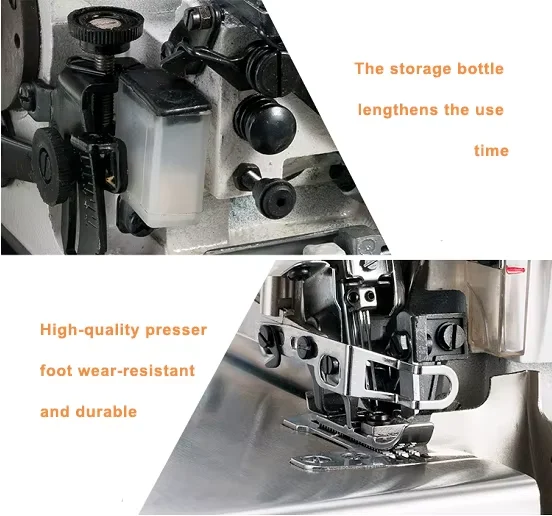 ماكينة خياطة 747D عالية السرعة الصناعية الاوفرلوك غرزة الاستخدام المنزلي محرك سيرفو آلية تغذية يدوية جسم معدني