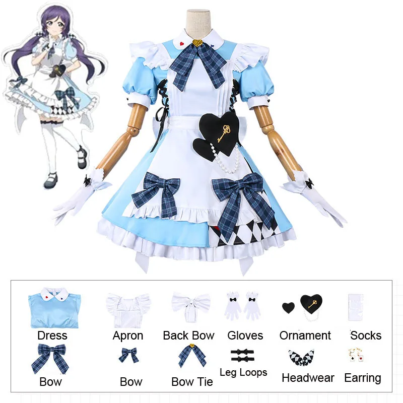 

Anime μ's Kousaka Honoka Cosplay Maid Dress Lovelive! Costumes Virtual Idol Cafe Maid Outfit Halloween Women's Maid Uniforms