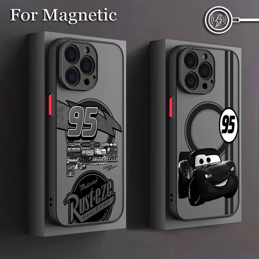 HOT Cars L-Lightning M-McQueen Handyhülle für Samsung Galaxy S26 S25 S24 S23 S22 S21 S20 FE Plus Ultra 5G Matte Magnetische Abdeckung