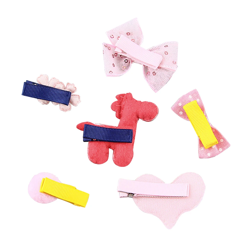 Children Hairpins Cloth Hair Clips Colorful Heart Shape Bowknot Animal Kids Hair Pins