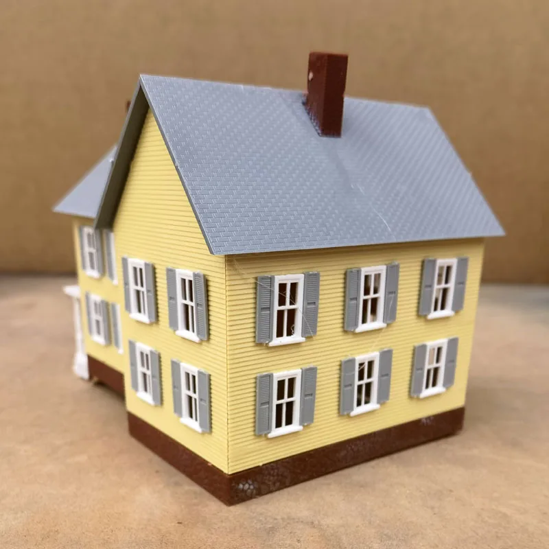 1set 1:87 Ho Scale Model Dwelling House American Style Courtyard Model Scale Kit Building Material Model Train Railway Layout