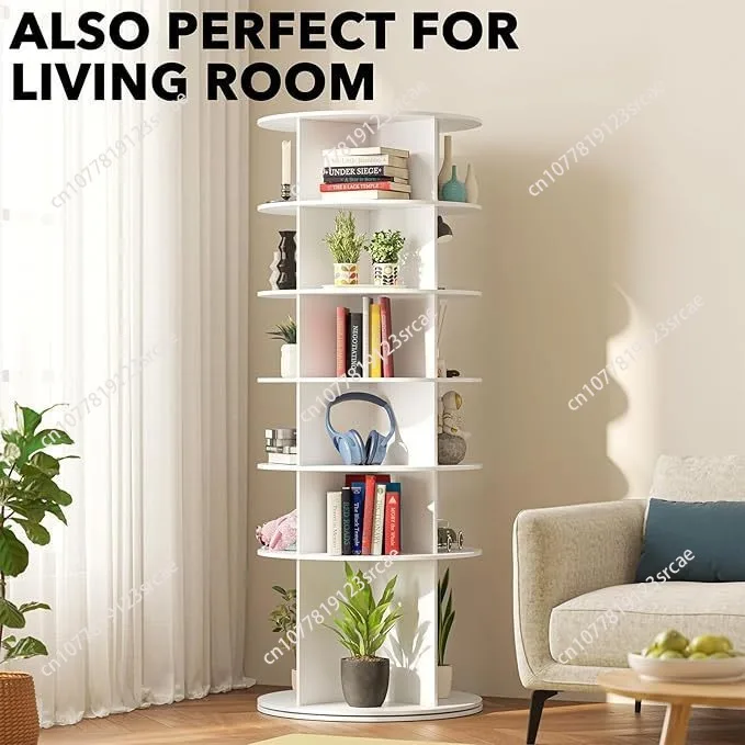 Rotating multi-layer children's book storage bookshelf Floor-to-ceiling household shelf Shoe rack Bag display storage rack