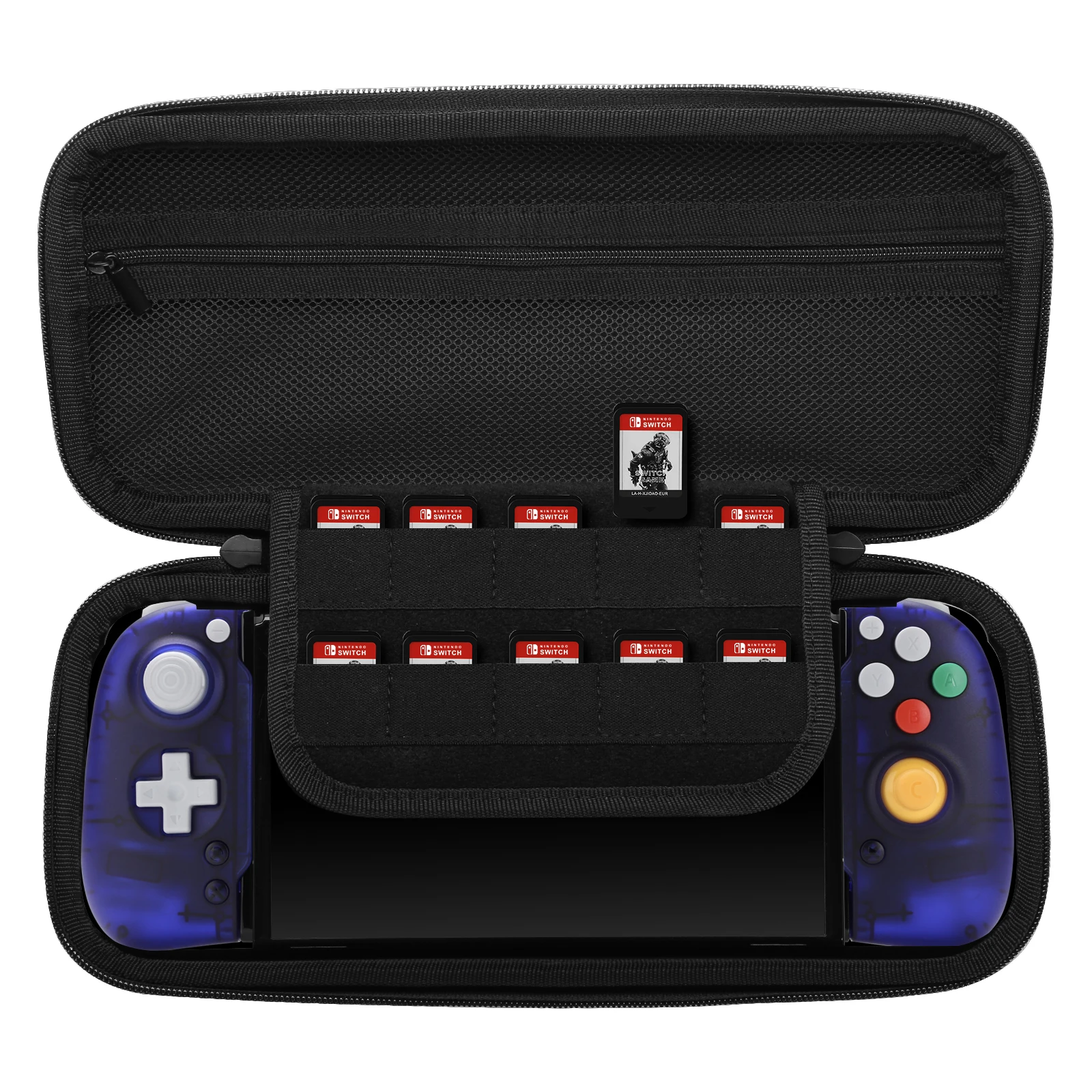 YOOPEO Portable Carrying Case with 10 Game Card Slots Storage Bag for Hori Split Pad Controller Retroflag Handheld Gamepad Bag