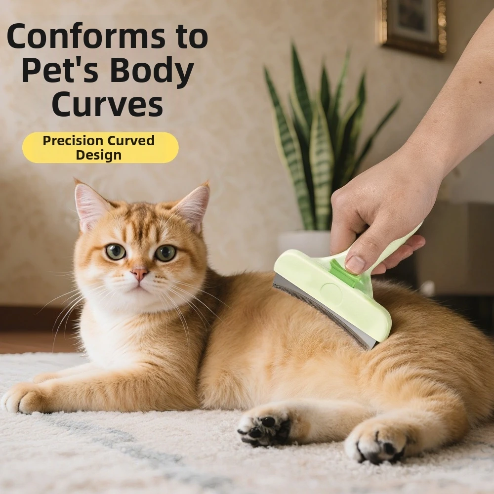 New Stainless Steel Tooth Cat Detangling Brush Anti Slip Anti Tangle Dog Grooming Tool Arched Head Cat Hair Remover Home Use
