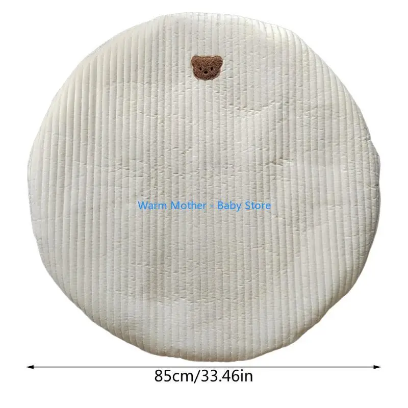 سجادة لعب دائرية للطفل، سجادة حضانة مريحة قابلة للإزالة والغسل، سجادة مستديرة لزحف الأطفال مع تطريز 57QE