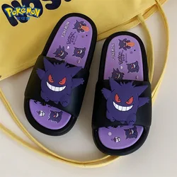 Kawaii Pokemon Anime Peripherals Gengar Cartoon Outdoor Sandals Summer Home Shoes Flip Flops Birthday Gift