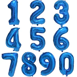 Blue Large Numbers Balloon 32 Inch 0 1 2 3 4 5 6 7 8 9 Birthday Digit Bachelorette Balloons Figure Golob Party Ballon Decoration