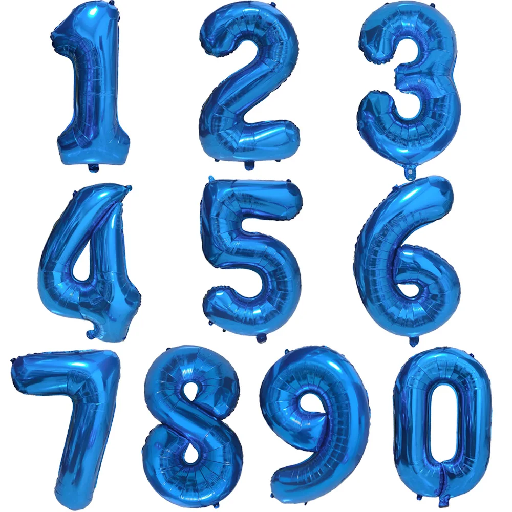 Niebieski balon z dużymi cyframi 32 cale 0 1 2 3 4 5 6 7 8 9 Balony z cyframi urodzinowymi Balony z cyframi na imprezę Golob Dekoracja balonowa