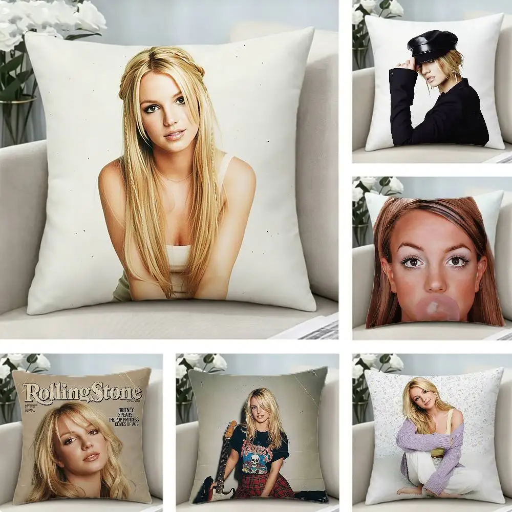 

POOP B-Britney S-Spears Pillow Case Pattern Printed Pillowcase For Living Room Sofa Cushion Cover
