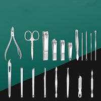 19Pcs Creative Stainless Steel Nail Clippers Set Home Beauty Manicure Kits Leather Sleeve Foot Trimming Nail Sanding Tool Gift