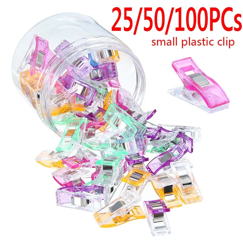 25/50/100/150pcs DIY Patchwork Plastic Clothing Clips Holder For Fabric Quilting Craft Sewing Knitting Garment Clips