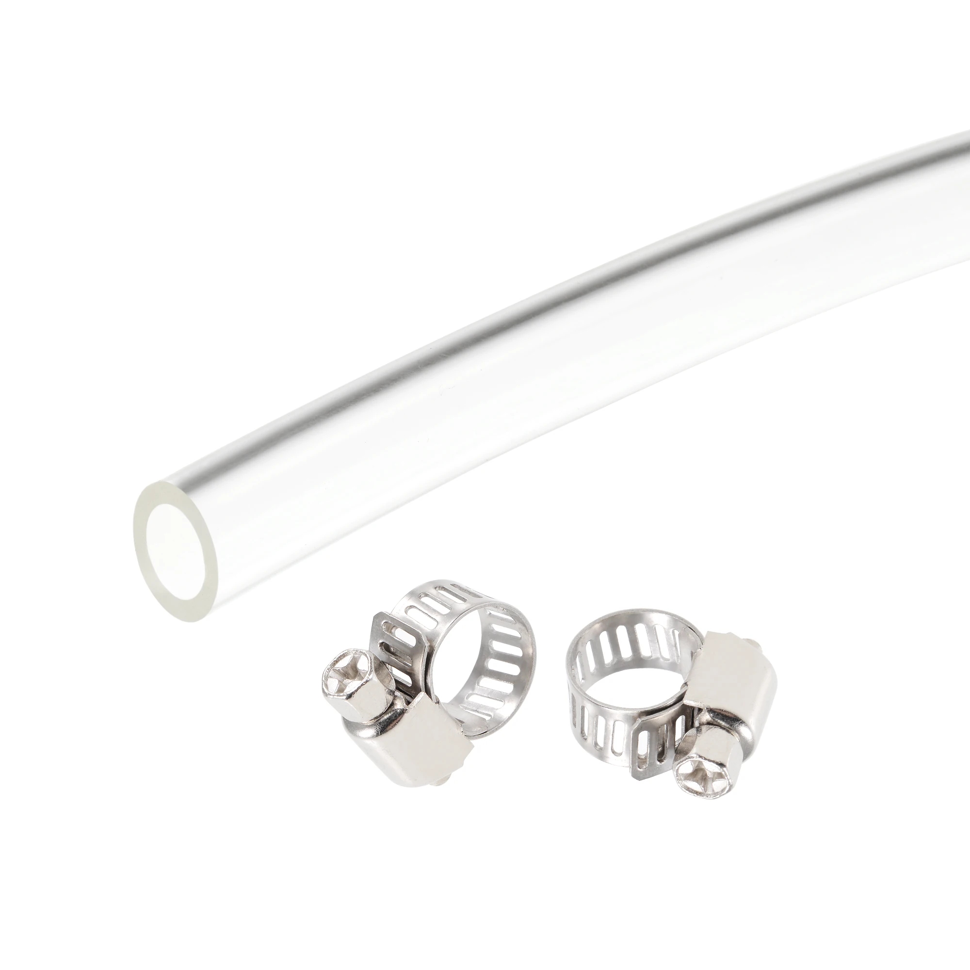 

1/2/3Meters PVC Clear Vinyl Tubing Plastic Pipe Air Water Hose with Clamps