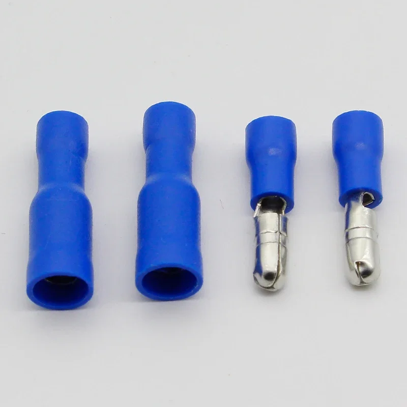 Hot 50 X Blue Male Female Bullet Connector Crimp Terminals Wiring