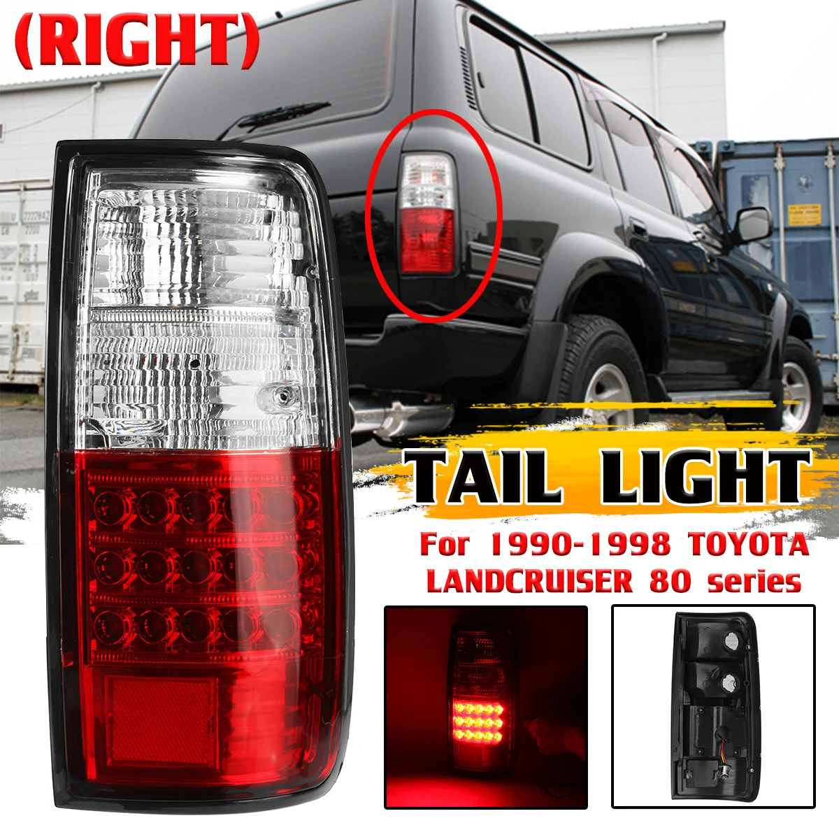 Tail Light For 1990 1991 1992 1993 1994 1995 1996 1997 1998 TOYOTA LANDCRUISER 80 series Brake Side Replacement Car Accessories